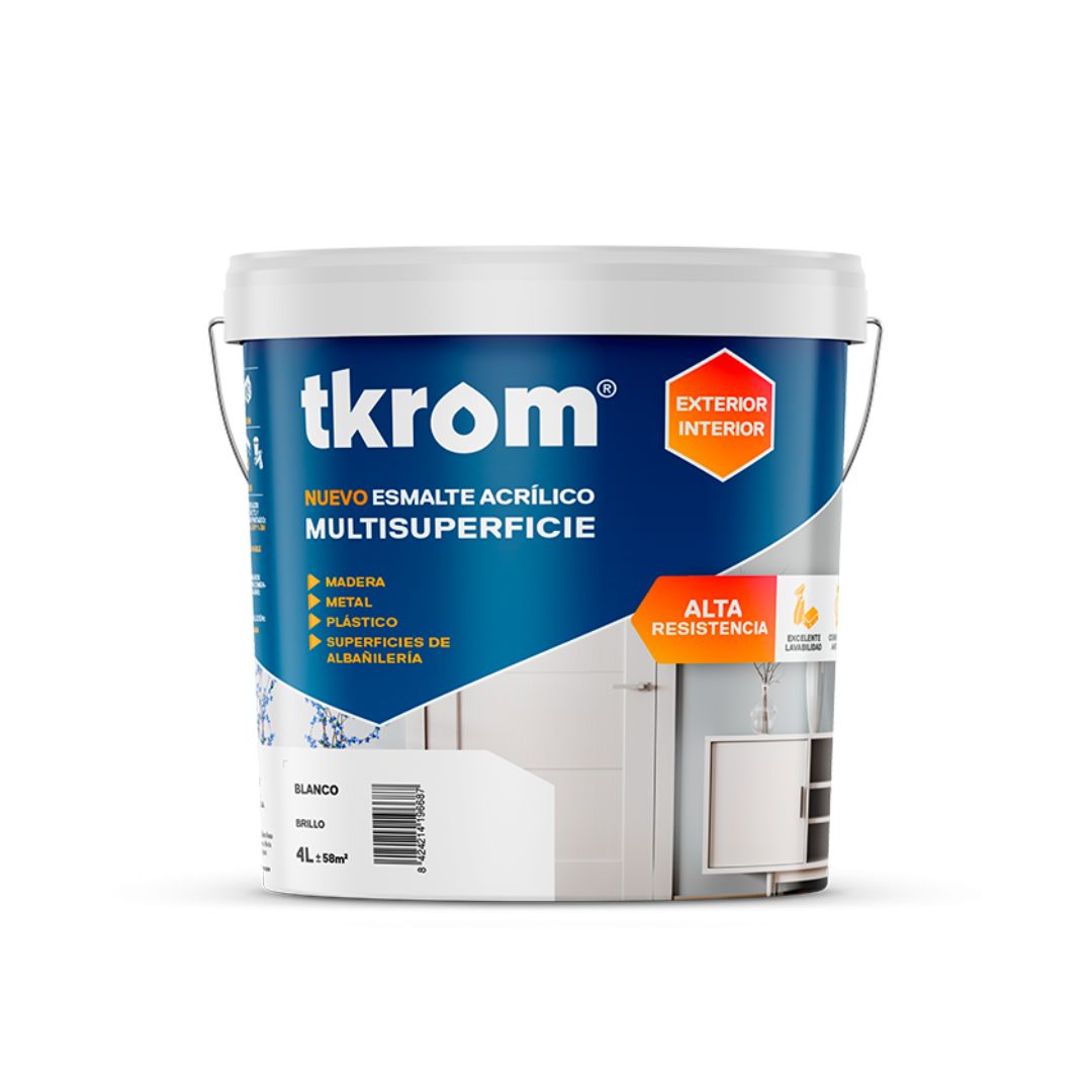 Esmalte acrílico Multisuperficie de Tkrom 12 litros